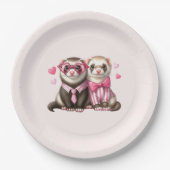 Assiettes En Carton Couple mignon en amour (Devant)