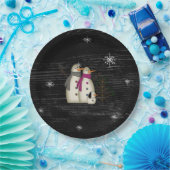 Assiettes En Carton Couple Primitif De Neige Avec Plaques Papier De Ch (Fête)