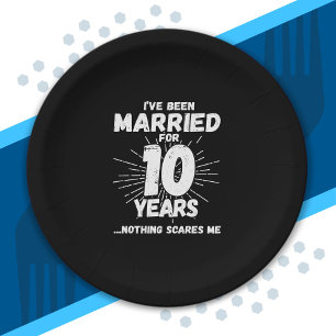 Assiettes En Carton Couples mariés 10 ans drôle 10e anniversaire