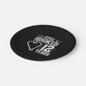 Assiettes En Carton Couples mariés 12 ans (Angle)