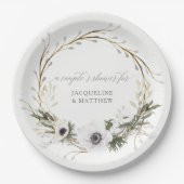 Assiettes En Carton Couples Shower Rustic BOHO Wreath Anemone Wreath (Devant)