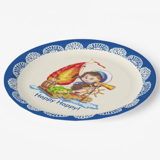 Assiettes En Carton Courageux marin (Angle)