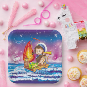 Assiettes En Carton Courageux marin