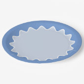 Assiettes En Carton Courbe de courbe rétro bleu (Angle)