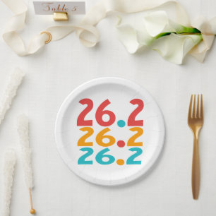 Assiettes En Carton Coureur de marathon 26,2 coloré