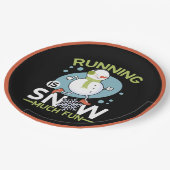 Assiettes En Carton Coureur d'hiver - Courir est neige beaucoup amusan (Angle)