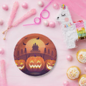 Assiettes En Carton Courges Halloween Pappeller (Fête)