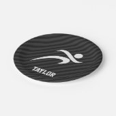 Assiettes En Carton Courir ; Gris noir et gris foncé (Angle)