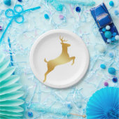 Assiettes En Carton Courir Reindeer or silhouette (Fête)
