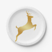 Assiettes En Carton Courir Reindeer or silhouette (Devant)