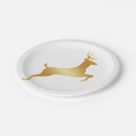Assiettes En Carton Courir Reindeer or silhouette (Angle)