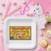 Assiettes En Carton Courir sur la bannière en bois (Fête)