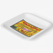 Assiettes En Carton Courir sur la bannière en bois (Angulaire)