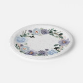 Assiettes En Carton Couronne aquarelle florale (Angle)