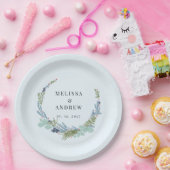 Assiettes En Carton Couronne Boho sur le Mariage bleu clair (Fête)