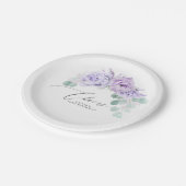 Assiettes En Carton Couronne botanique élégante de fleurs violettes po (Angle)