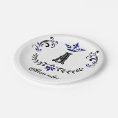 Assiettes En Carton Couronne couronne Un Mariage Monogramme (Angle)