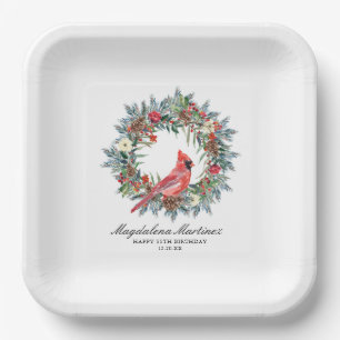 Assiettes En Carton Couronne de cardinal rouge pour 55e anniversaire p