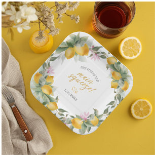 Assiettes En Carton Couronne de Citron Coup de Pouce pour Enterrement