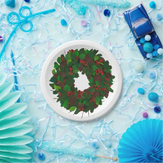 Assiettes En Carton Couronne de Noël (Fête)