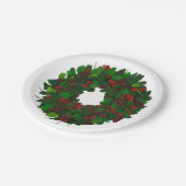 Assiettes En Carton Couronne de Noël (Angle)