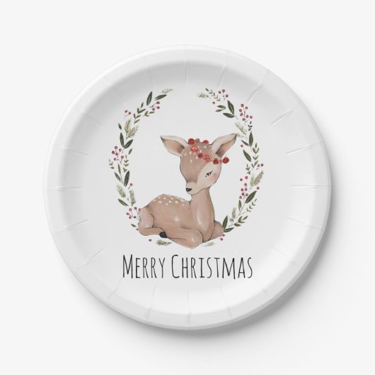 Assiettes En Carton Couronne de Noël (Devant)