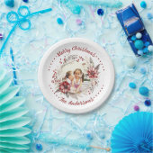 Assiettes En Carton Couronne de Noël avec fleurs rouges photo (Fête)