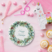 Assiettes En Carton Couronne de Noël avec Pinecones (Fête)