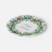 Assiettes En Carton Couronne de Noël avec Pinecones (Angle)