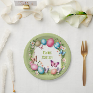 Assiettes En Carton Couronne de Pâques : Joyeuses Pâques -