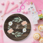 Assiettes En Carton Couronne de romance florale rustique | Mariage (Fête)