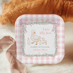 Assiettes En Carton Couronne de verdure Silly Goose Baby Shower
