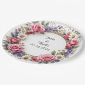 Assiettes En Carton Couronne décorative florale (Angle)