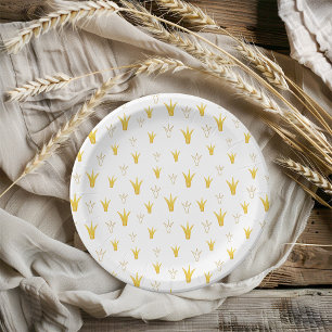 Assiettes En Carton Couronne d'or de princesse
