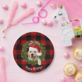 Assiettes En Carton Couronne d'or sur le plaid de buffle (Fête)