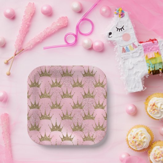 Assiettes En Carton Couronne dorée (Fête)