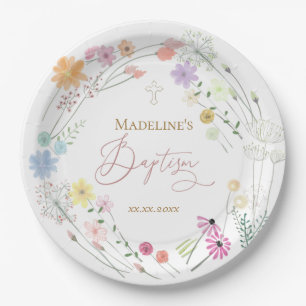 Assiettes En Carton Couronne fleur sauvage baptiste