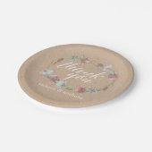 Assiettes En Carton Couronne fleur sauvage Sur Mariage campagnard Kraf (Angle)