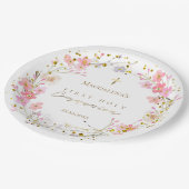 Assiettes En Carton couronne fleurie Première communion sainte (Angle)