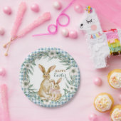 Assiettes En Carton Couronne florale à l'aquarelle Joyeuses Pâques (Fête)