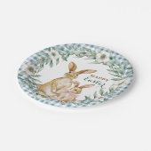 Assiettes En Carton Couronne florale à l'aquarelle Joyeuses Pâques (Angle)