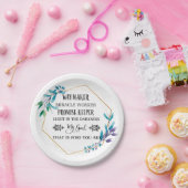 Assiettes En Carton Couronne florale bleue chrétienne (Fête)