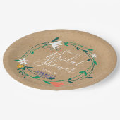 Assiettes En Carton Couronne florale rustique pour la douche de la mar (Angle)