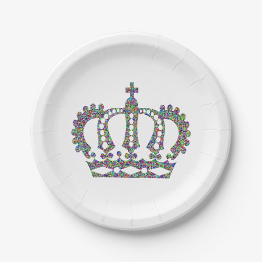 Assiettes En Carton Couronne royale en motif (Devant)