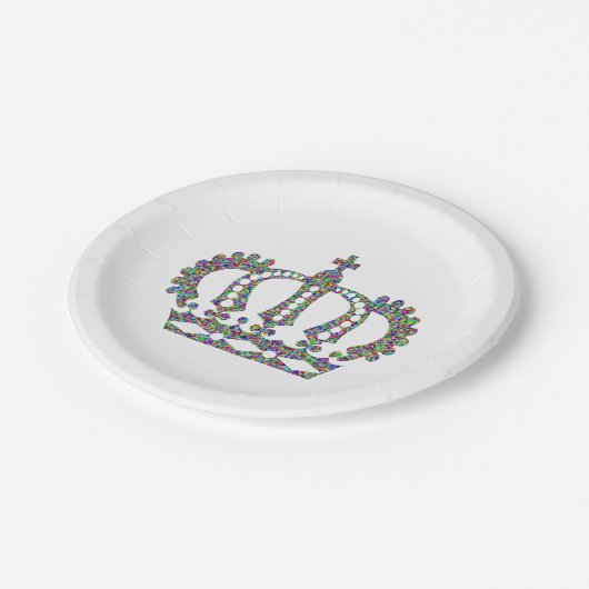 Assiettes En Carton Couronne royale en motif (Angle)