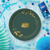 Assiettes En Carton Couronne simple Emerald et Gold (Fête)