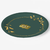 Assiettes En Carton Couronne simple Emerald et Gold (Angle)