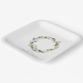 Assiettes En Carton Couronne verte de Noël (Angulaire)