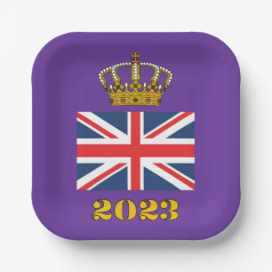 Assiettes En Carton Couronnement du roi Charles III 2023 Royaume-Uni C