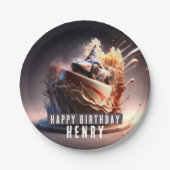 Assiettes En Carton Course automobile gâteau d'anniversaire - (Devant)